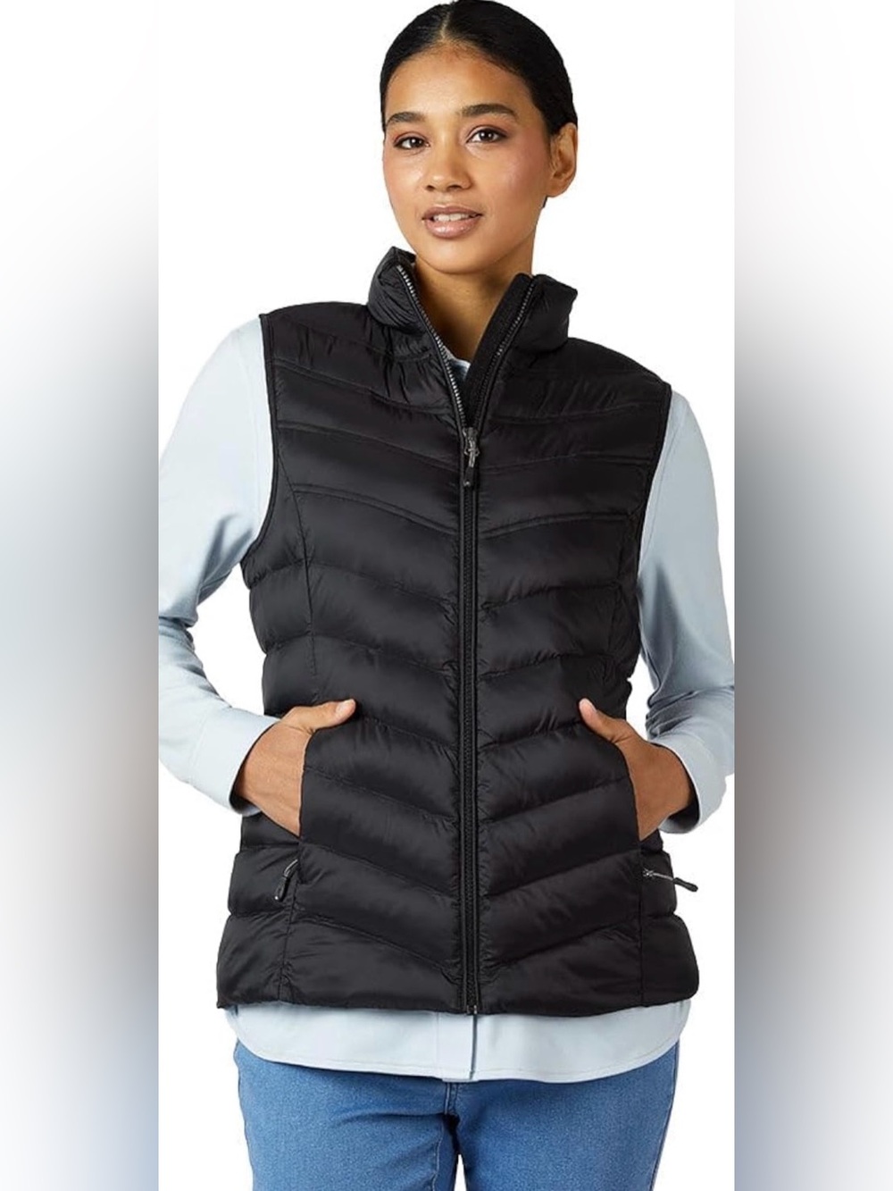 32 Degrees Poly Fill Packable Lightweight Black Vest New With Tags M